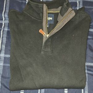 British Khaki Black Zip-Up Top